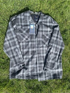 Pendleton Black & Gray Plaid Zip-Front Shirt Jacket